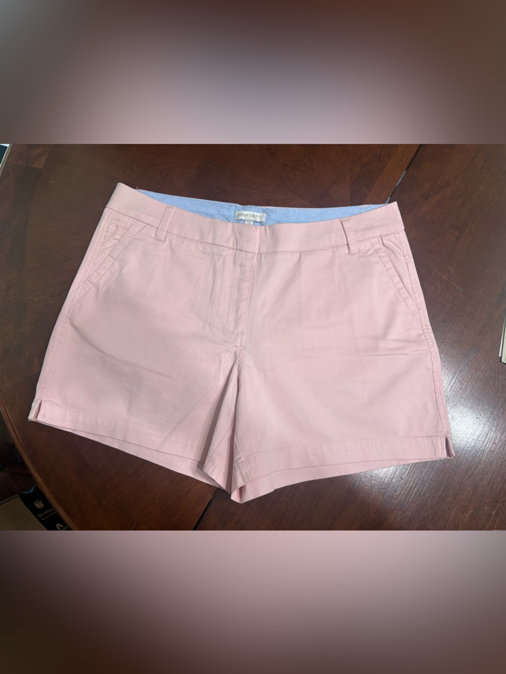 crown & ivy Pale Pink Bermuda Shorts